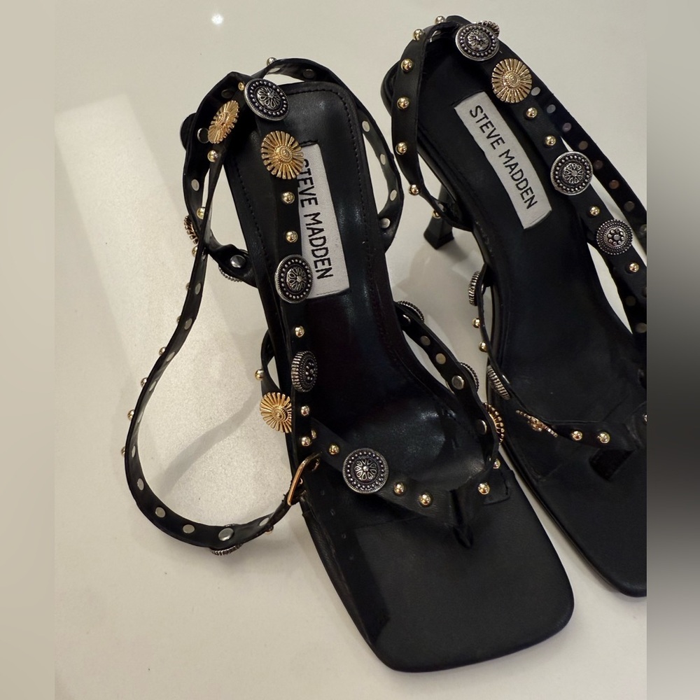 Steve Madden Asha Ankle Strap Sandal Black, Size‎ 6 - Picture 9 of 14